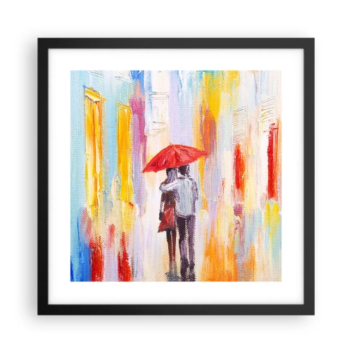 Pôster com moldura preta - Que continue a chover - 40x40 cm