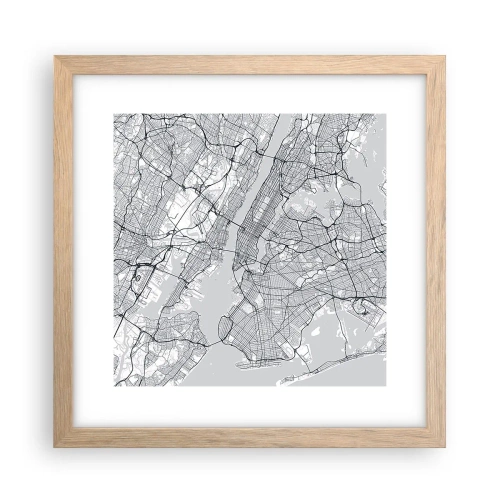 Pôster com moldura de carvalho claro - Anatomia de uma metrópole - 30x30 cm