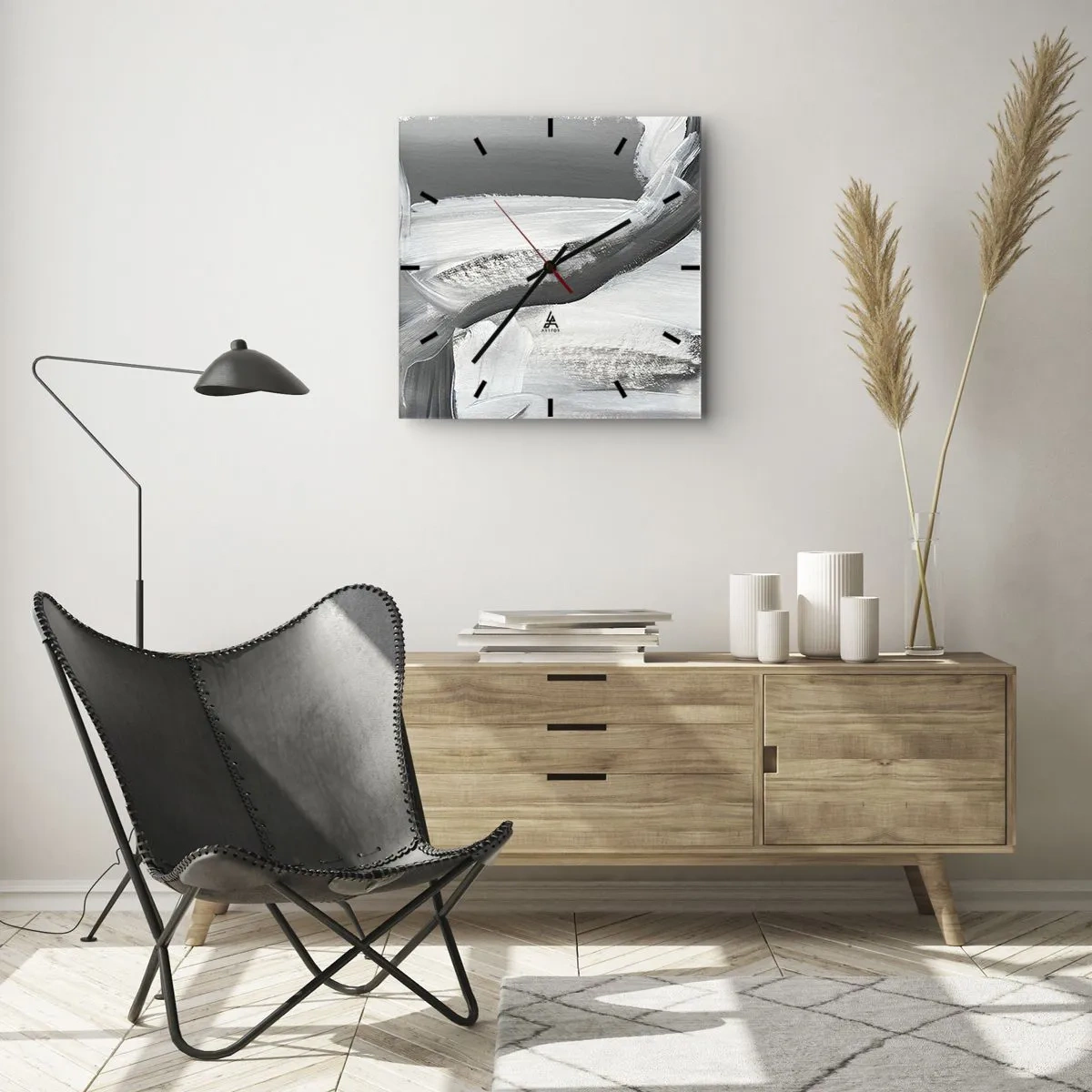 Relógio de parede - Relógio em vidro - Um movimento decisivo - 30x30 cm