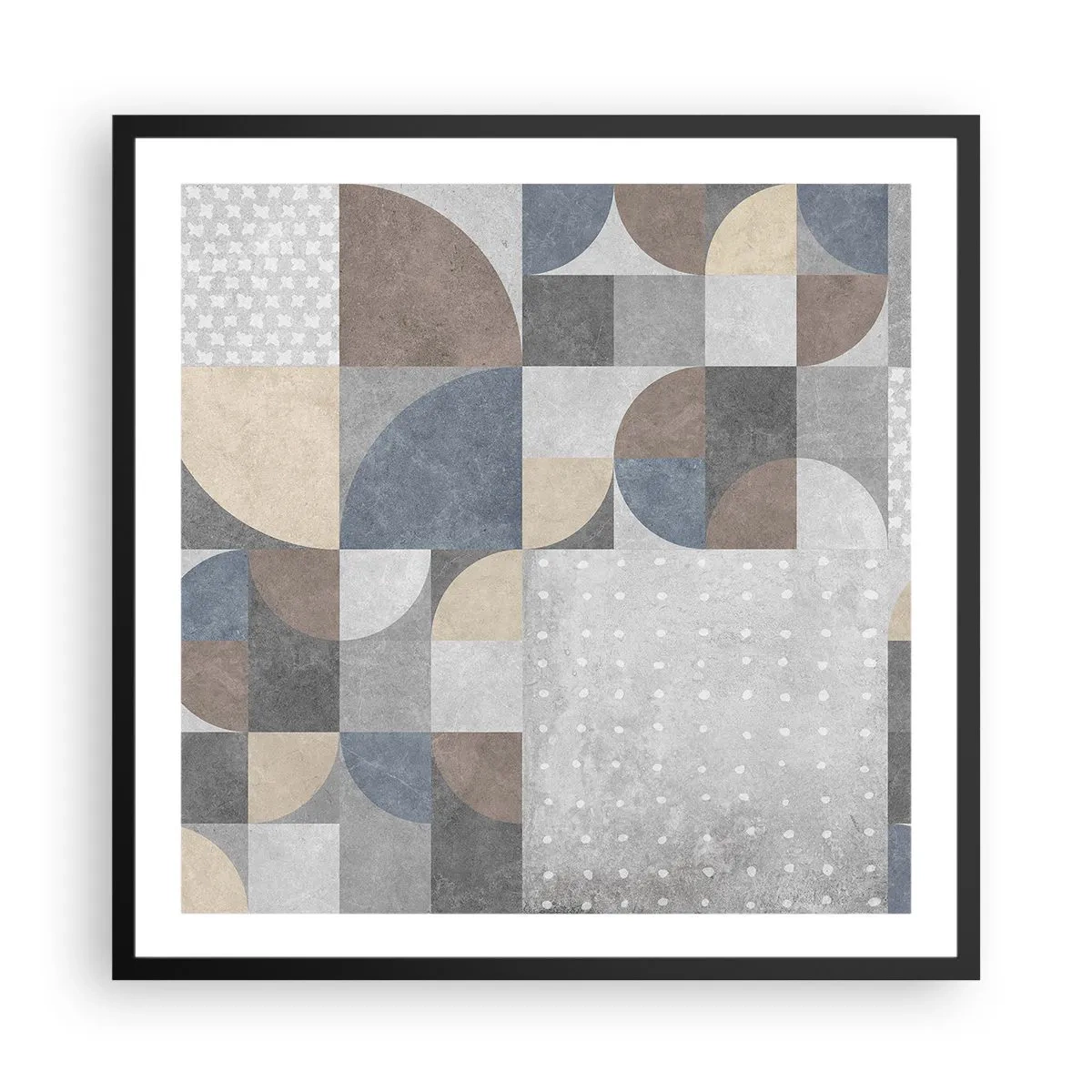 Pôster com moldura preta - Fantasia cerâmica - 60x60 cm