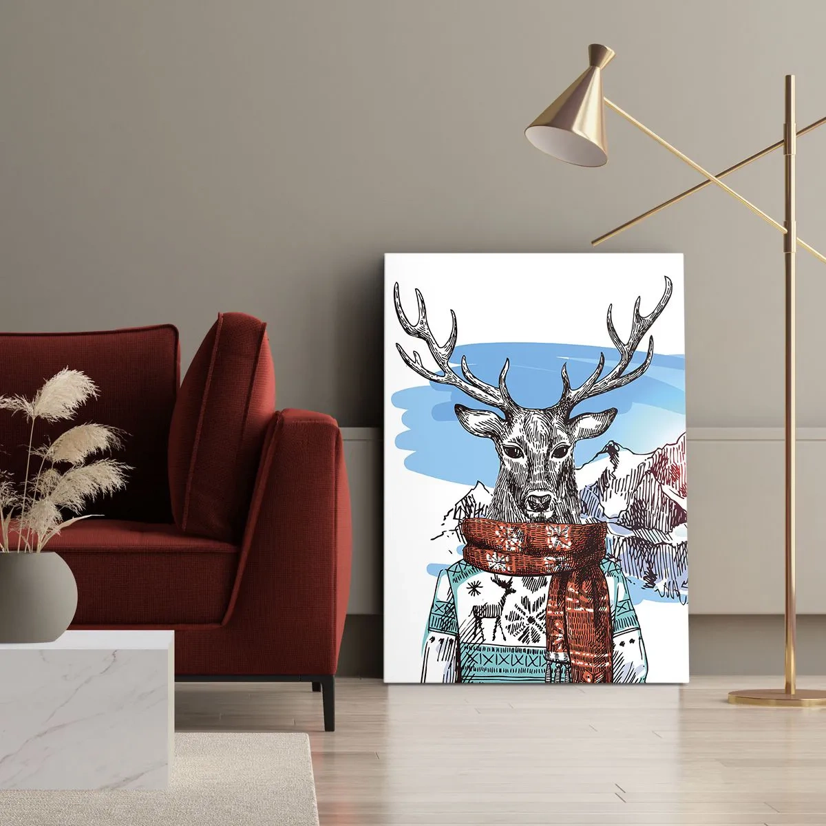 Quadro em tela - Nem o veado passa frio - 50x70 cm