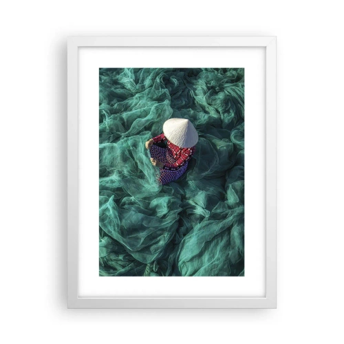 Pôster em moldura branca - Num mar de redes - 30x40 cm