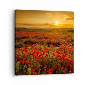 Quadro em tela - Entre o farfalhar da onda de prados, entre o dilúvio das flores - 40x40 cm