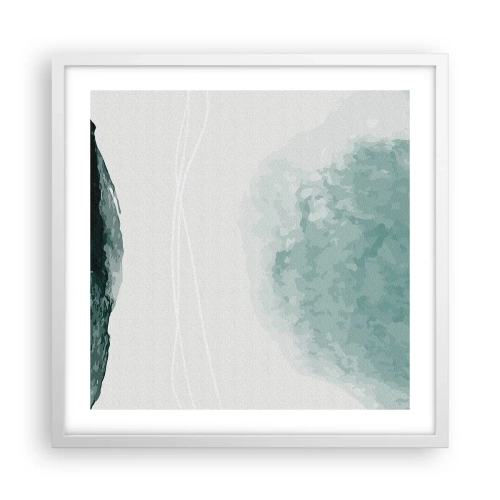 Pôster em moldura branca - Encontro com a neblina - 50x50 cm
