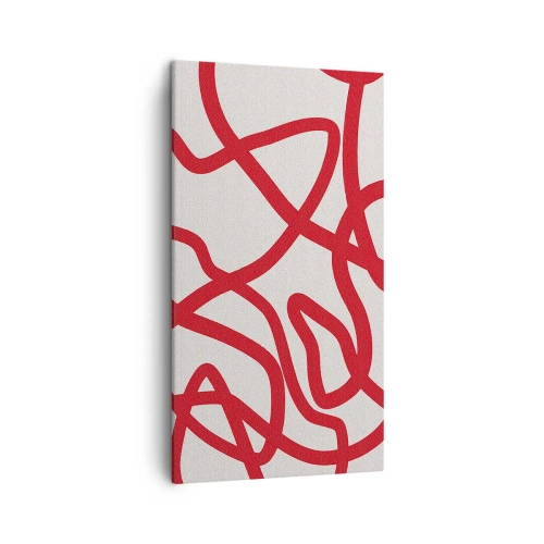Quadro em tela - Vermelho em branco - 45x80 cm