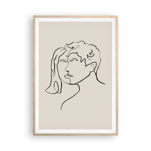 Pôster com moldura de carvalho claro - E fornou-se a união - 70x100 cm