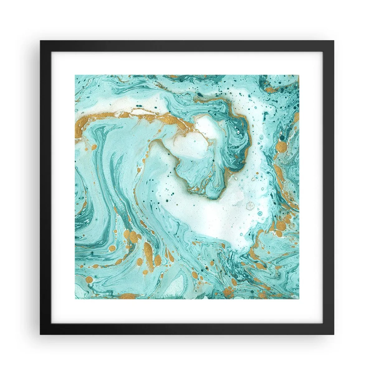 Pôster com moldura preta - Sob a grande onda do período Edo - 40x40 cm