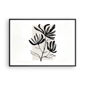 Pôster com moldura preta - Esboço para o herbário - 100x70 cm