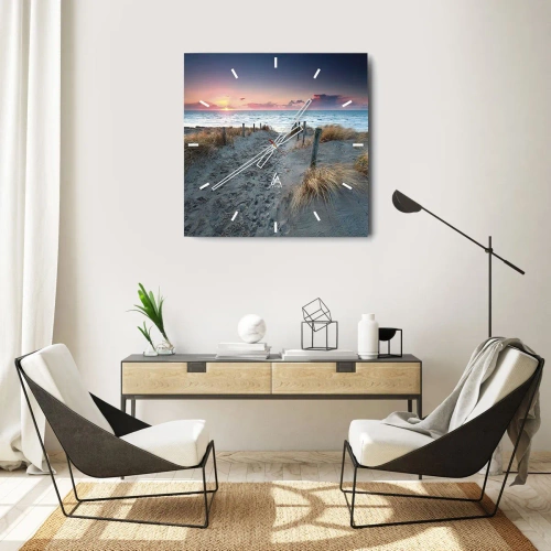Relógio de parede - Relógio em vidro - Derramou um arco-íris de esplendor radiante.... - 30x30 cm