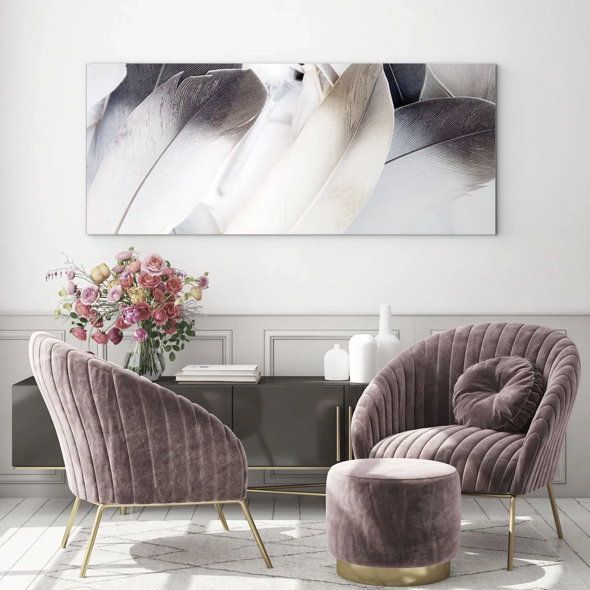 Quadro em vidro - Semi-angelical - 100x40 cm