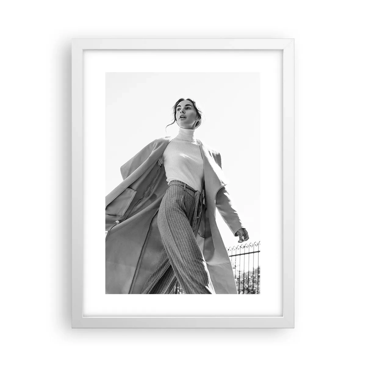 Pôster em moldura branca - Vens comigo? - 30x40 cm