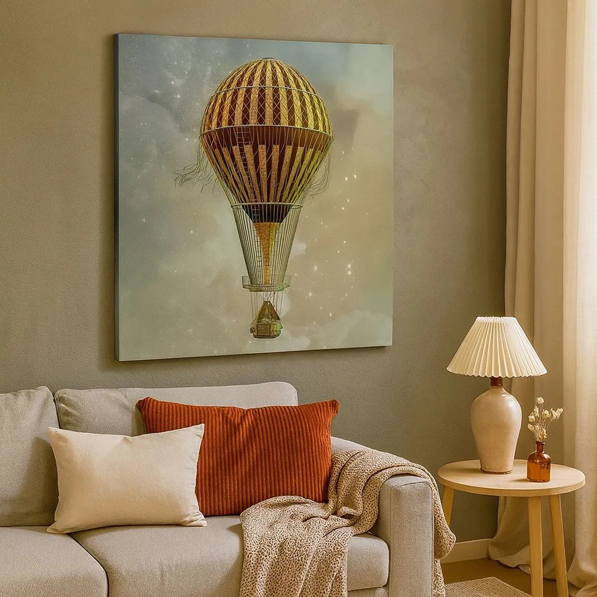 Quadro em tela - Voos pioneiros - 30x30 cm