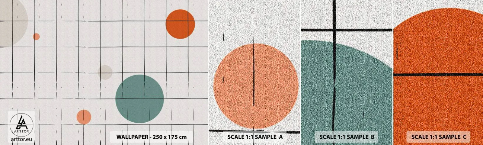 Amostra de Papel de Parede Standard Eco - Encurralado. Nós ou eles? - Fundo, Rodas, Grade - 100x30 cm