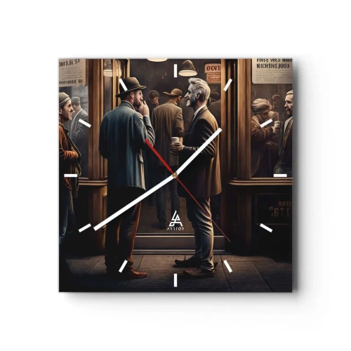 Relógio de parede - Relógio em vidro - Boa hora do dia - 30x30 cm