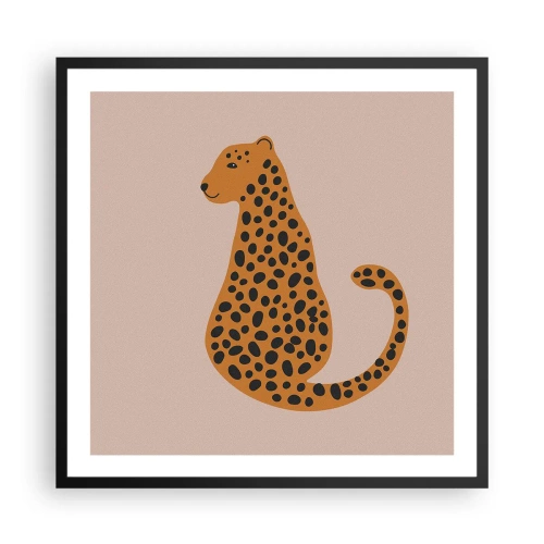 Pôster com moldura preta - A estampa de leopardo está na moda - 60x60 cm