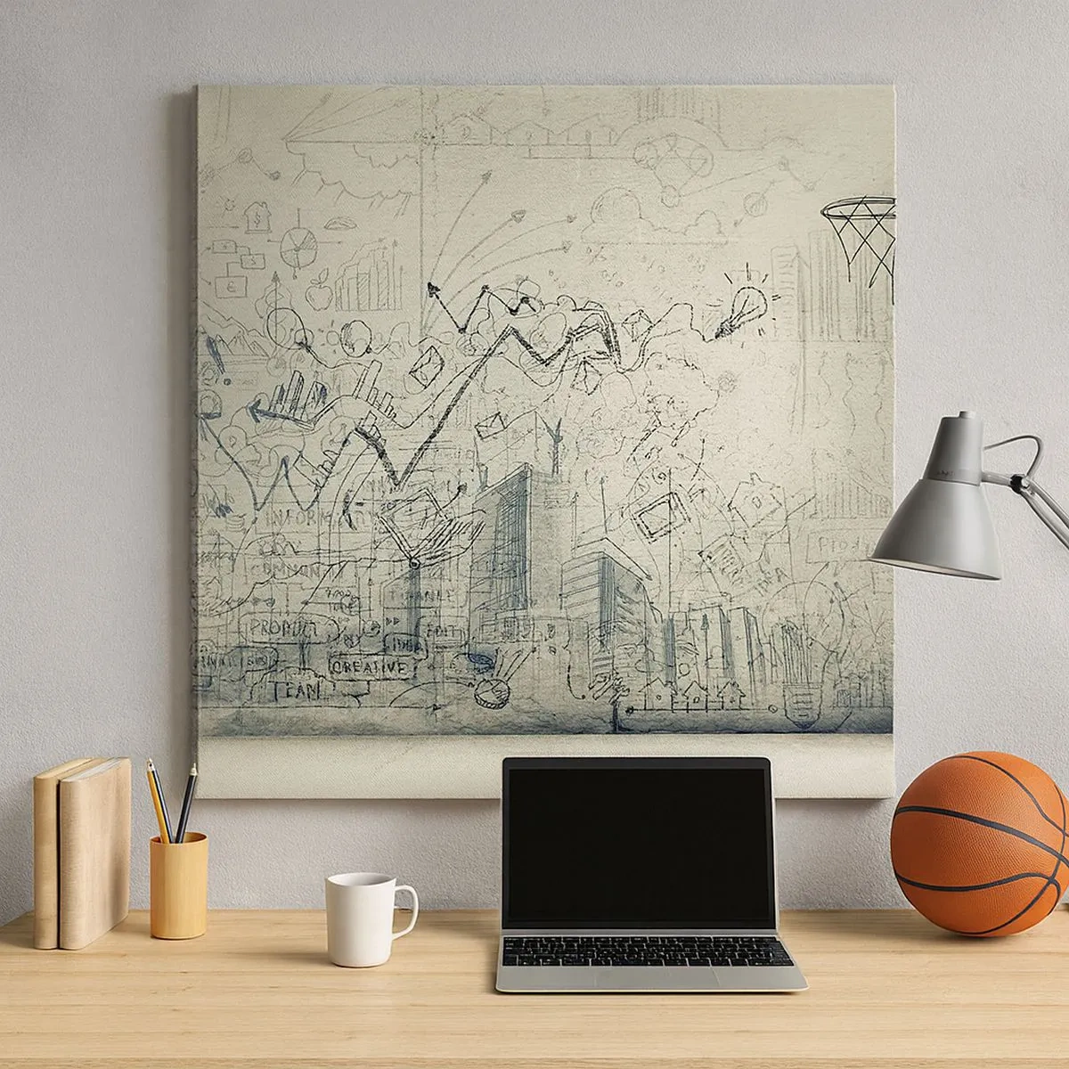 Quadro em tela - Minha vida maravilhosa na cidade - 30x30 cm