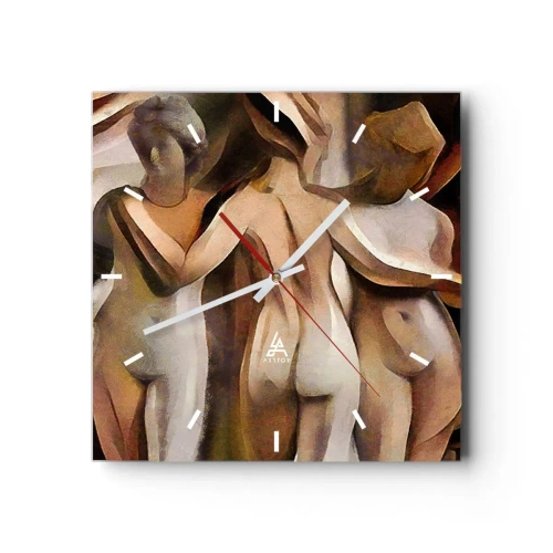 Relógio de parede - Relógio em vidro - Três Graças 2.0 - 30x30 cm