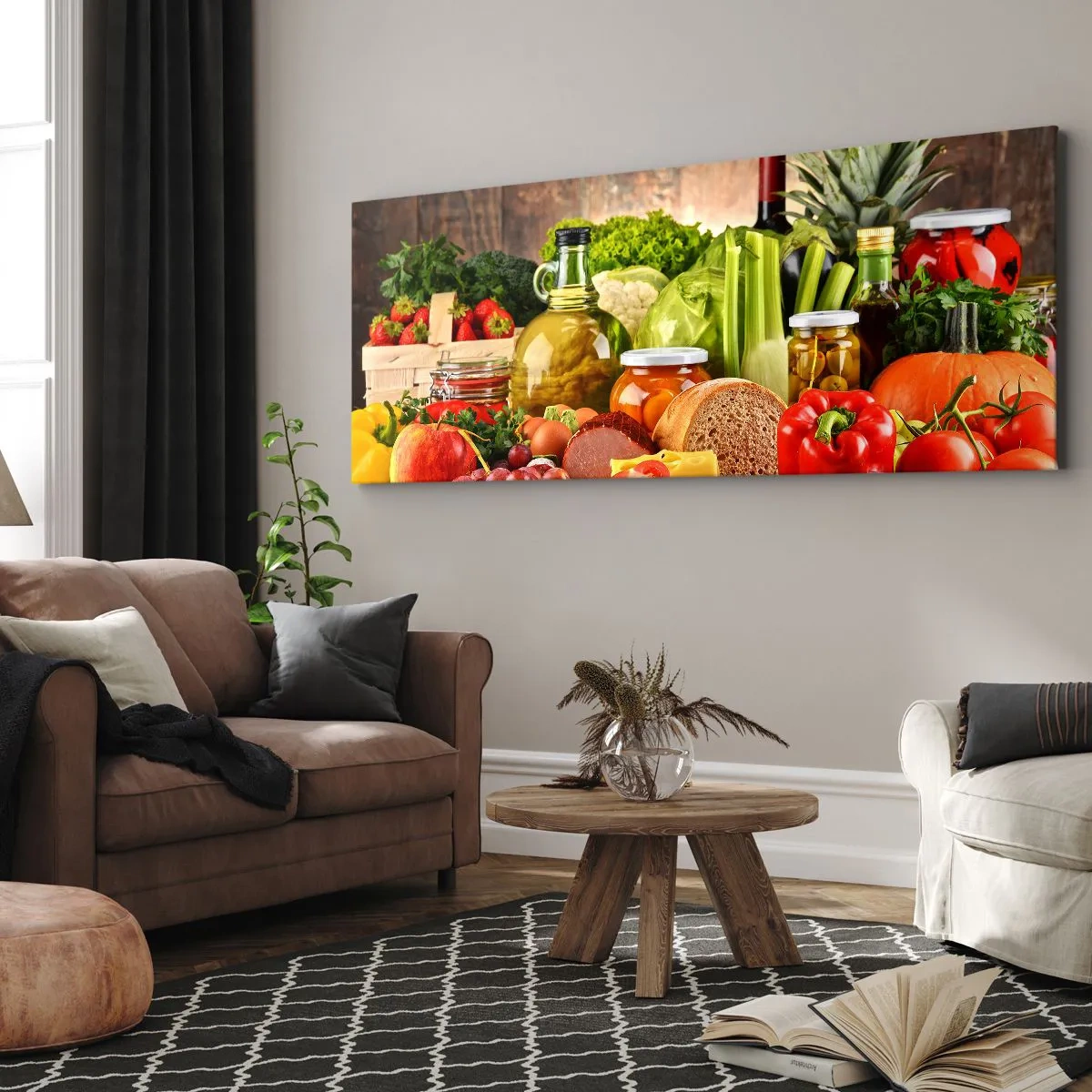 Quadro em tela - Defumados, cozidos, em conserva - 100x40 cm