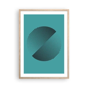 Pôster com moldura de carvalho claro - Círculo – uma variação geométrica - 50x70 cm