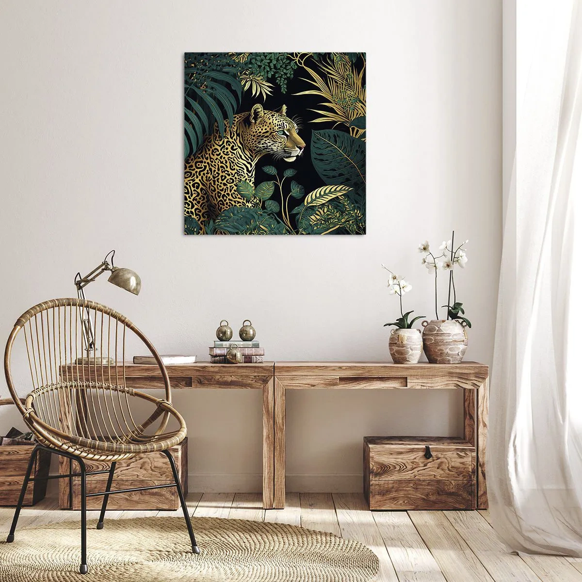 Quadro em tela - Um anfitrião na selva - 30x30 cm