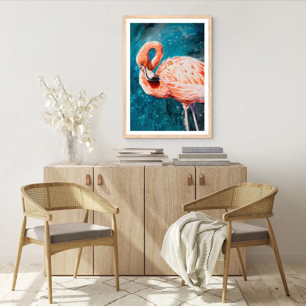 Pôster com moldura de carvalho claro - Decorativo por natureza - 70x100 cm