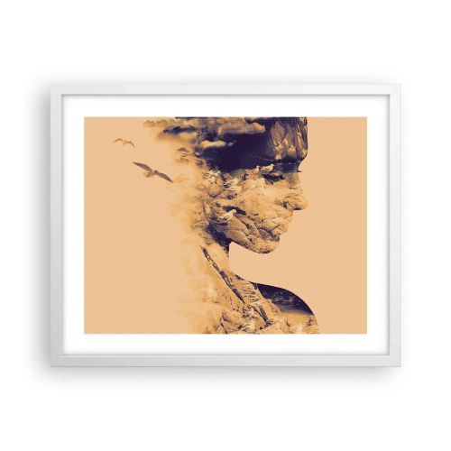 Pôster em moldura branca - Linda por natureza - 50x40 cm