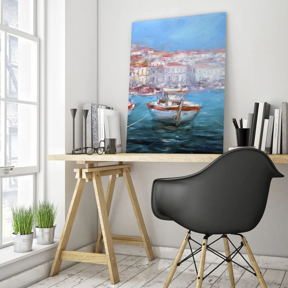 Quadro em vidro - Baía italiana - 70x100 cm