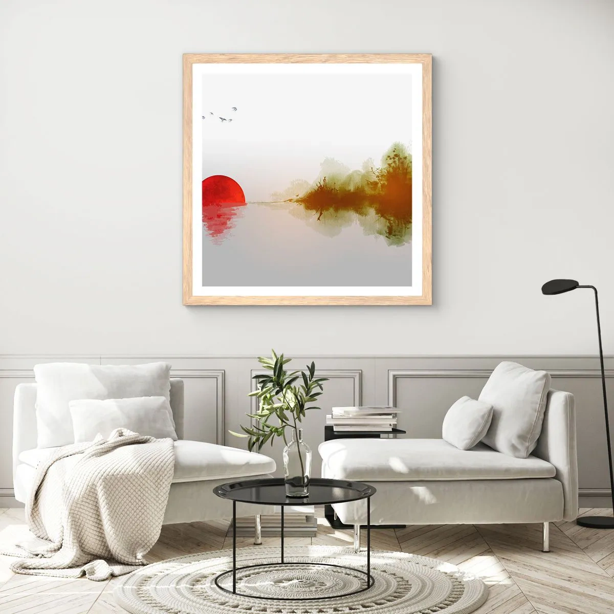 Pôster com moldura de carvalho claro - Uma promessa de paz - 60x60 cm