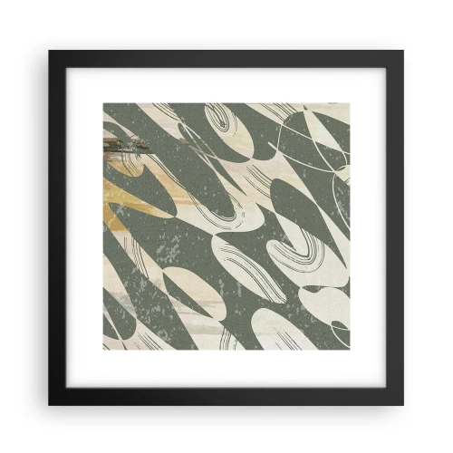 Pôster com moldura preta - Abstração rítmica - 30x30 cm