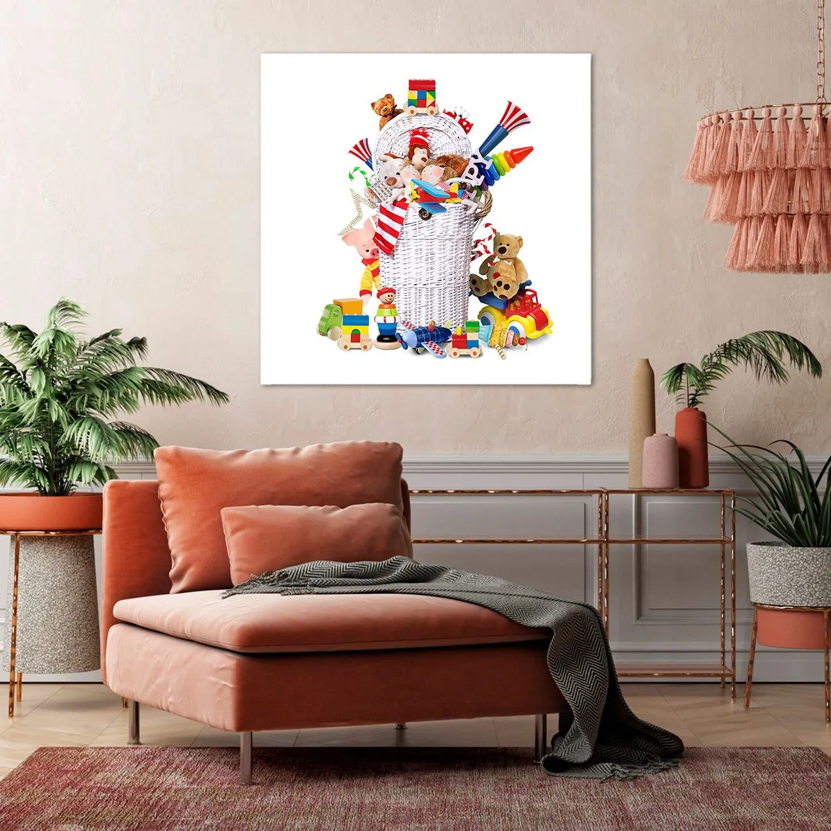 Quadro em tela - Tesouros das crianças - 40x40 cm