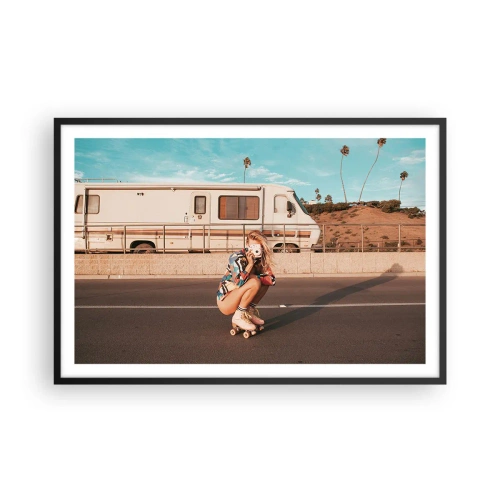 Pôster com moldura preta - Sorria, por favor! - 91x61 cm