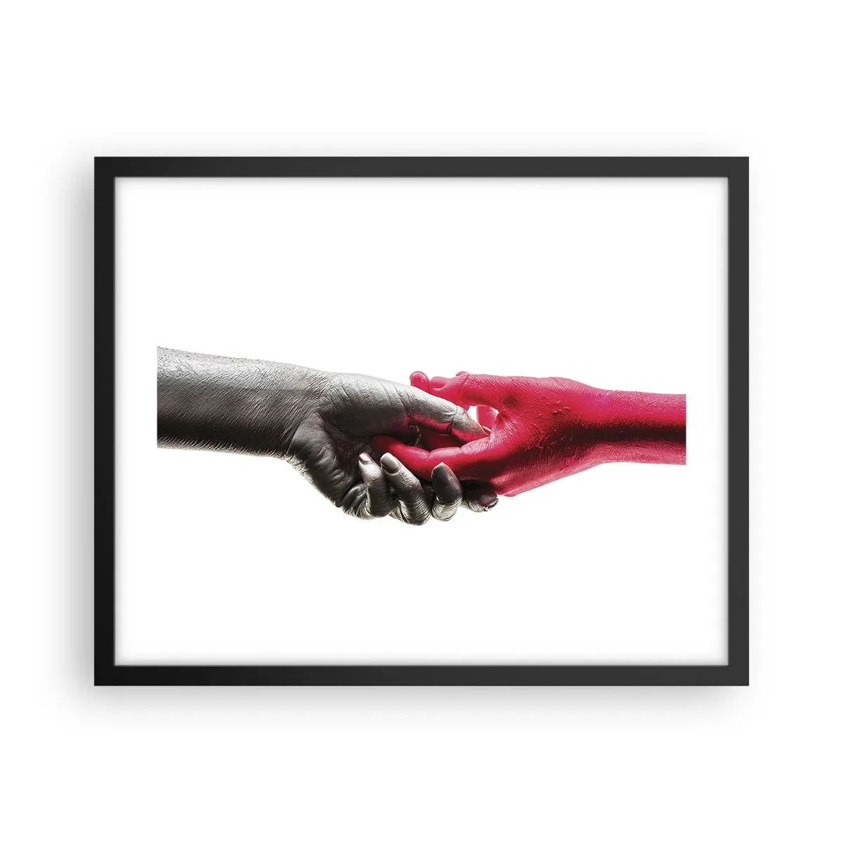 Pôster com moldura preta - Juntos, mas diferentes - 50x40 cm