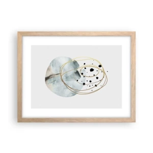 Pôster com moldura de carvalho claro - No abraço ao espaço - 40x30 cm