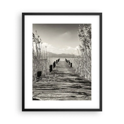 Pôster com moldura preta - No silêncio da relva - 40x50 cm