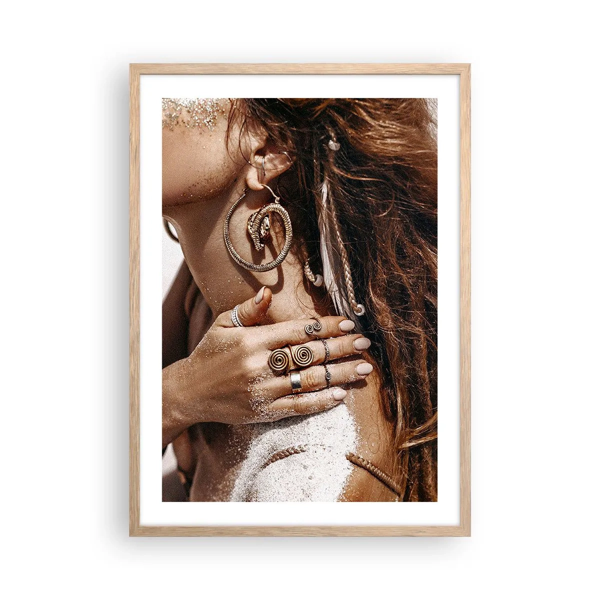 Pôster com moldura de carvalho claro - A rainha da praia selvagem - 50x70 cm