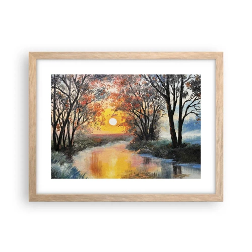 Pôster com moldura de carvalho claro - Vibrações de outono - 40x30 cm