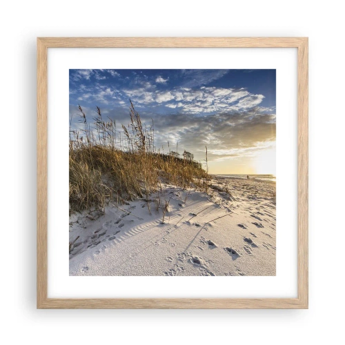 Pôster com moldura de carvalho claro - Um convite para um passeio - 40x40 cm