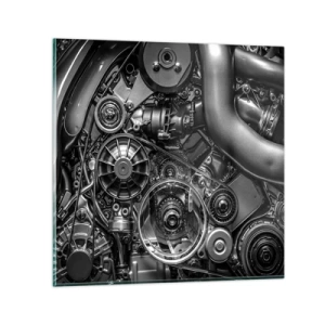 Quadro em vidro - A poesia da mecánica - 50x50 cm