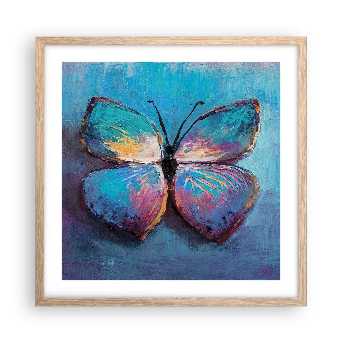 Pôster com moldura de carvalho claro - Em toda a sua glória - 50x50 cm