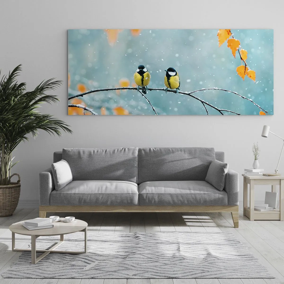 Quadro em vidro - Fofoca de pássaros - 160x50 cm