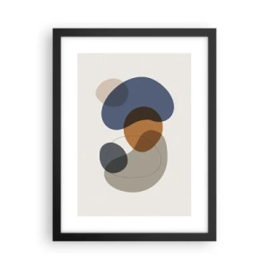 Pôster com moldura preta - Gotas de cor - 30x40 cm