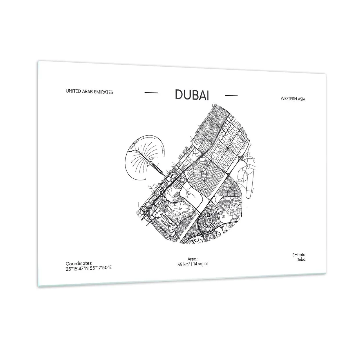 Quadro em vidro - Anatomia de Dubai - 120x80 cm