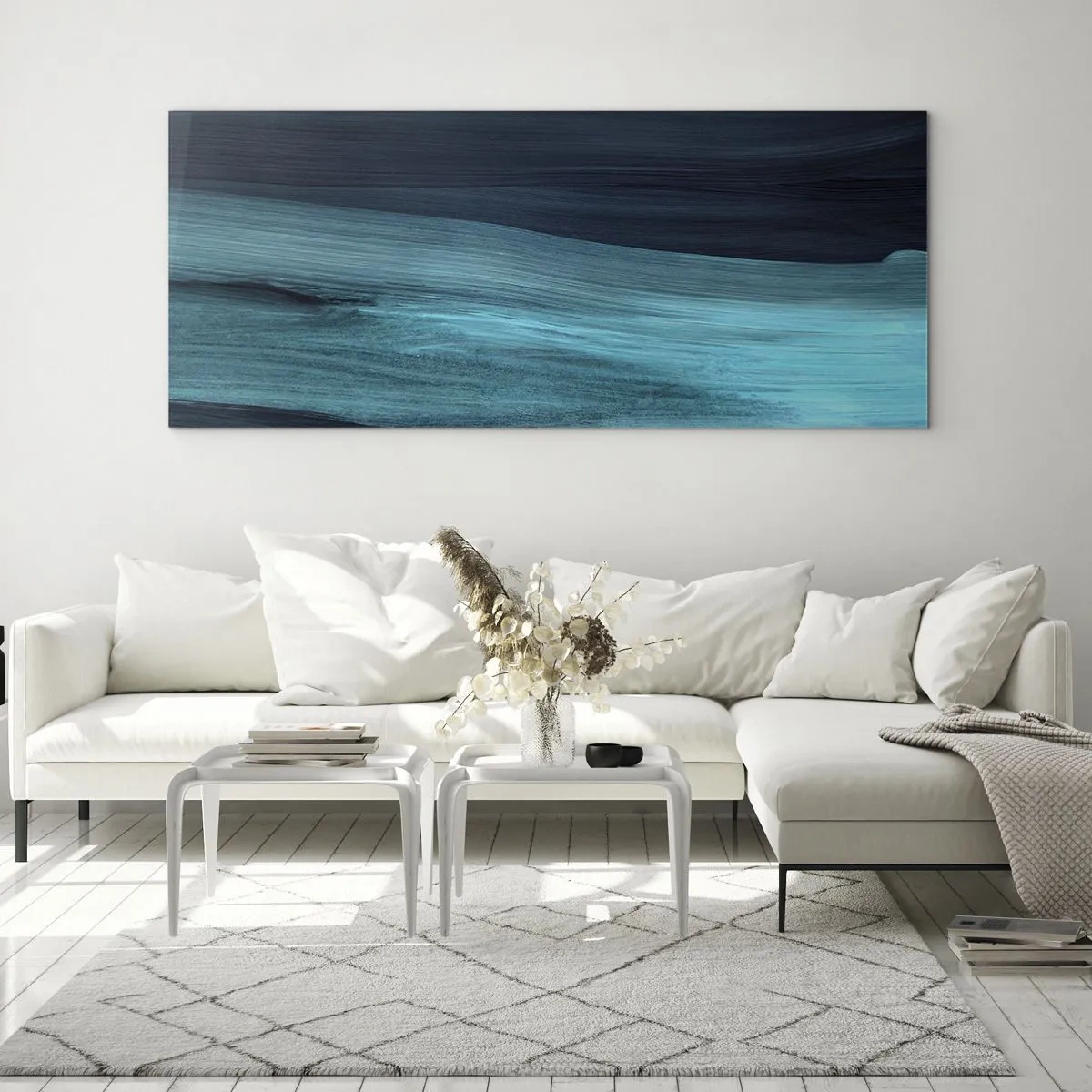 Quadro em vidro - Vá com o fluxo - 120x50 cm