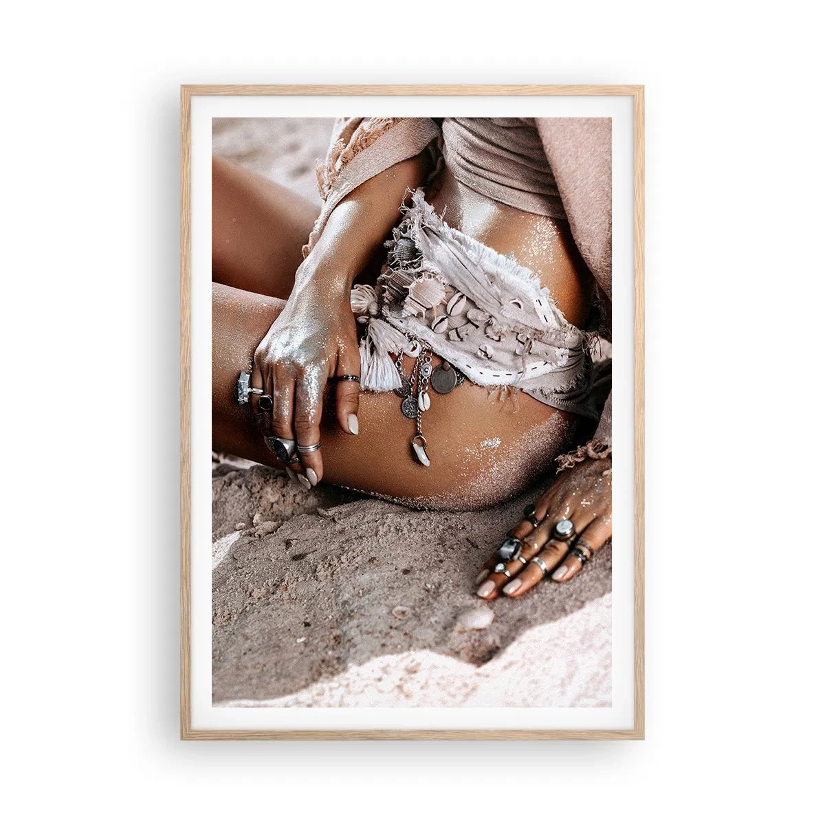 Pôster com moldura de carvalho claro - Expulsa pelas ondas? - 70x100 cm