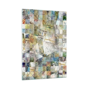 Quadro em vidro - Embaralhamento geométrico - 50x70 cm