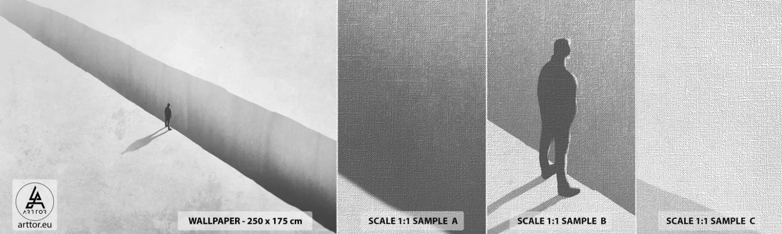 Amostra de papel de parede Premium Canvas - Um objetivo claro - Abismo, Minimalismo, Homem - 100x30 cm