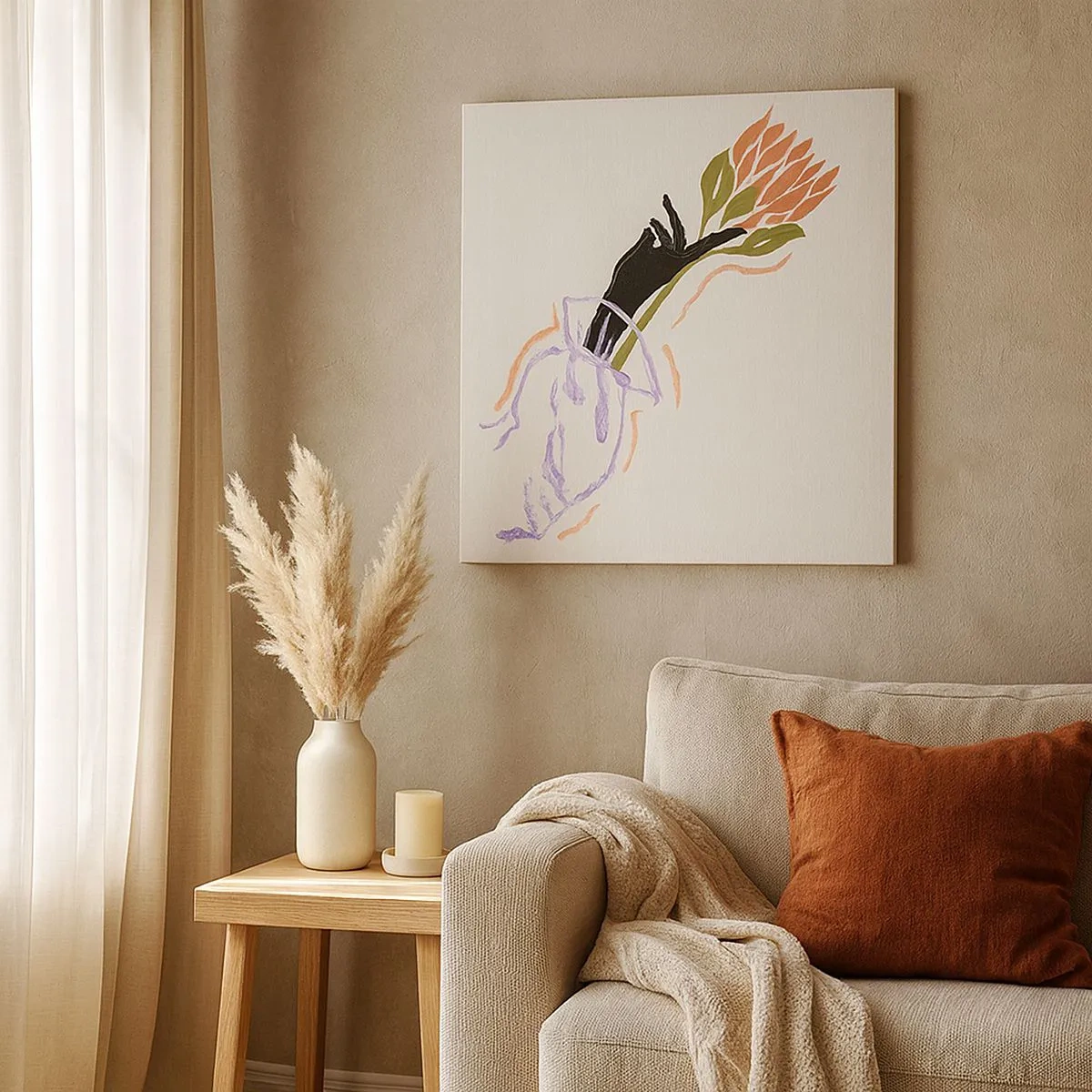 Quadro em tela - Toque fraterno - 30x30 cm