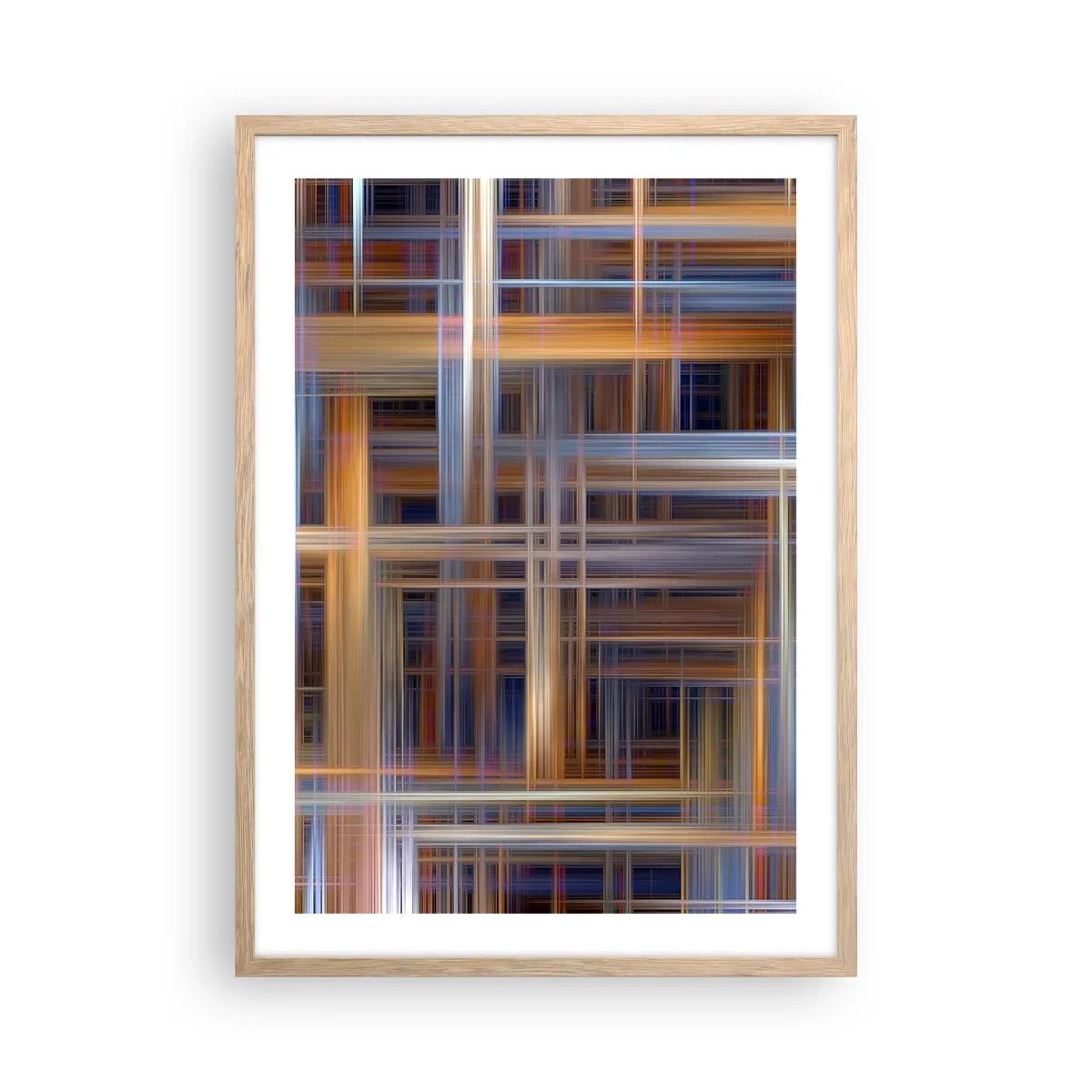 Pôster com moldura de carvalho claro - Tecido de luz - 50x70 cm