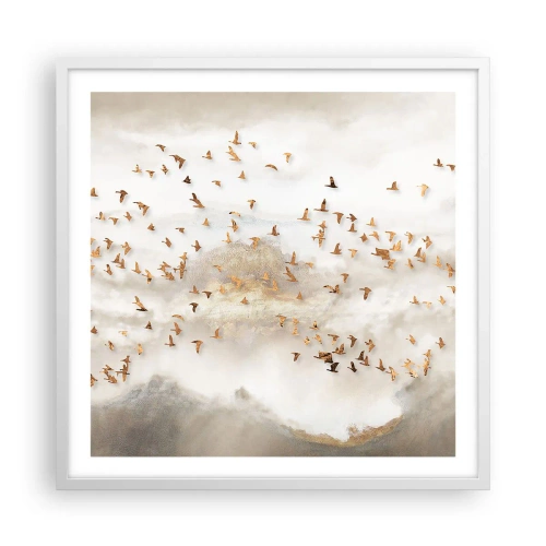 Pôster em moldura branca - Está na hora… - 60x60 cm