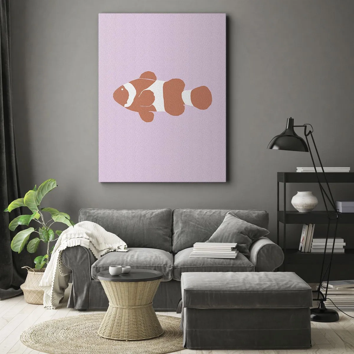 Quadro em tela - Em coral no rosto e na cauda - 50x70 cm